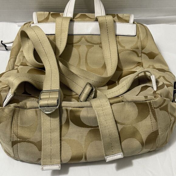 Coach Kyra Daisy Y2K Tan Beige White Backpack Bag Charms Utility Preppy GUC - Picture 6 of 13
